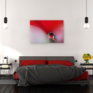 Tablou canvas - Intre, Abstract, Macro, Rosu, Perla, Picatura, 60 x 90 cm - Img 3