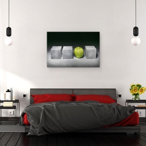 Tablou canvas - Intre, Mar, Geometric, Verde, Fructe, Geometrie, 60 x 90 cm - Img 3