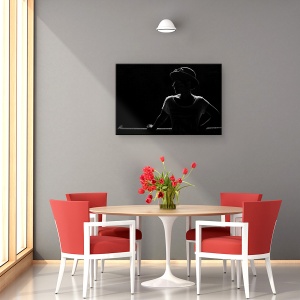 Tablou canvas - Intunericul Matineului, Schita, Palarie, Mana, Ochelari De Protectie, 40 x 60 cm - Img 4