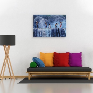 Tablou canvas - Joaca Cu Stropi, Apa, Cascada, Copii, 60 x 90 cm - Img 2