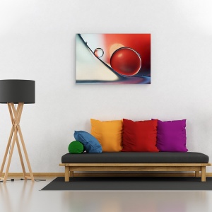Tablou canvas - Jos si in Jur, Macro, Natura Moarta, Rosu, Cadere, Picaturi, 40 x 60 cm - Img 2