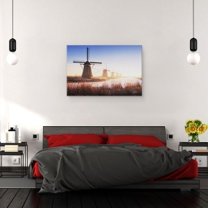 Tablou canvas - Kinderdijk, Moara De Vant, Olanda, Peisaj, 40 x 60 cm - Img 3