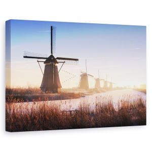 Tablou canvas - Kinderdijk, Moara De Vant, Olanda, Peisaj, 60 x 90 cm