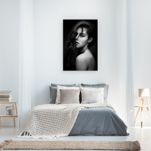 Tablou canvas - Klaudia, Senzual, Portret, Fata, Femeie, Alb-Negru, 60 x 90 cm - Img 3