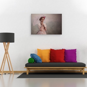 Tablou canvas - La Plimbare, Umrella, Moale, Vintage, Retro, 60 x 90 cm - Img 2