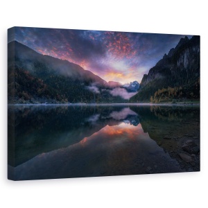Tablou canvas - Lacul Gosausee II, Peisaj, Hallstatt, Austria, Fiord, 80 x 120 cm