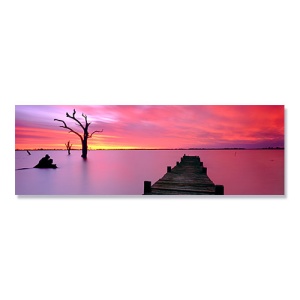 Tablou Canvas - Lake Charm Red, 50 x 150 cm