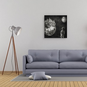 Tablou canvas - Lasa Ca Visele Tale Sa Fie Mai Mari Decat Temerile, Baiat, Oras, Visare, 60 x 60 cm - Img 2