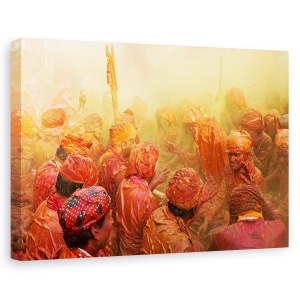 Tablou canvas - Lathmar Holi, Festival, India, Barsana, Nandgaon, 60 x 90 cm