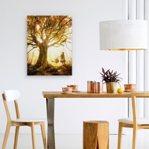 Tablou canvas - Lucrurile Mici Conteaza, Toamna, Fag, Fluture, Poate, Copil, 60 x 80 cm - Img 4