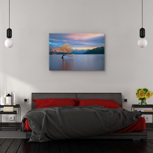 Tablou canvas - Lumina calda a diminetii, Peisaj, Rasarit De Soare, Galben, Frunze, 80 x 120 cm - Img 3