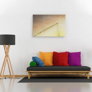 Tablou canvas - Lumina Lampii, Galben, Abstract, Triunghi, Zid, Margine, Textura, 40 x 60 cm - Img 2