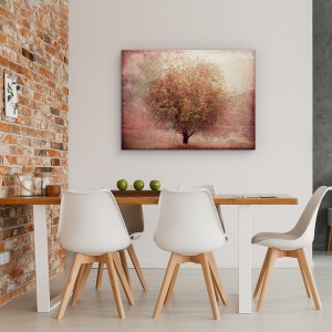 Tablou canvas - Mar, Rosu, Copac Singuratic, Pictor, 60 x 80 cm - Img 4