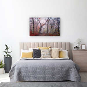 Tablou canvas - Megand Pe Vechiul Drum, Copac, Cale, Lumina, Padure, Peisaj, 50 x 80 cm - Img 3