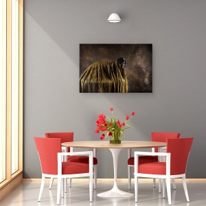 Tablou canvas - Micutul Dandy, Caini, Dachshund, Panza, Aur, 80 x 120 cm - Img 4