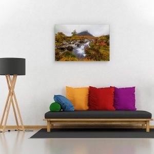 Tablou canvas - Munte si rau, Peisaj, Varf, Munte, Cascada, 60 x 90 cm - Img 2