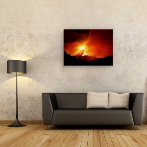 Tablou canvas - Muntele Etna, Vulcan, Eruptie, Lava, Magma, Flacara, 50 x 70 cm - Img 2