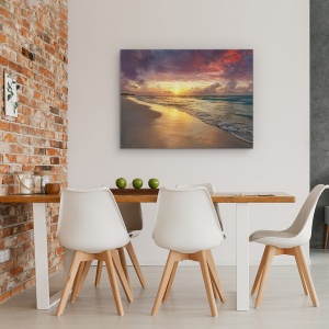 Tablou canvas - Natura, Mare, Valuri, Nisip, Natura, Apus De Soare, 50 x 70 cm - Img 4