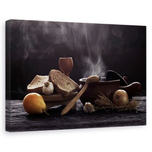 Tablou canvas - Natura Moarta, Bucatarie, Natura Moarta, Oala, Gatit, 60 x 90 cm