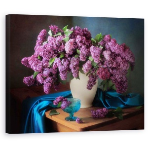 Tablou Canvas - Natura Moarta Cu Liliac Parfumat, Violet, Vaza, 40 x 50 cm