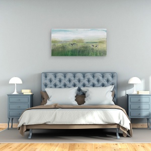 Tablou canvas - Natura, Peisaj, Animale, Pascut, Shandelee, Pictura, 50 x 100 cm - Img 3