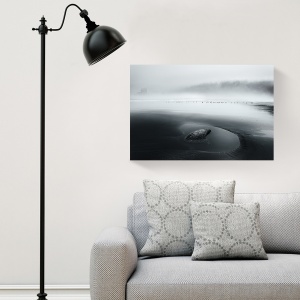 Tablou decorativ canvas natura peisaj ceata alb-negru 60x90cm