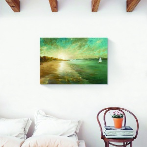 Tablou decorativ peisaj marin canvas cu plajă însorită