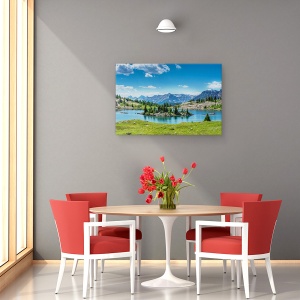Tablou canvas - Natura, Peisaj, Munti, Lac, Cerul Albastru, 40 x 60 cm - Img 4