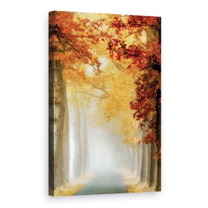 Tablou canvas - Natura, Peisajul, CopacII, Frunzele Galbene si RosII, Toamna, 80 x 120 cm