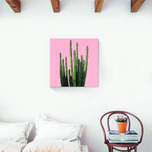 Tablou decorativ canvas cu cactus verde 60x60 cm