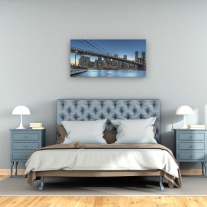 Tablou Canvas - New York - Blue Hour Peste Manhattan, 50 x 100 cm - Img 3