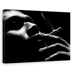 Tablou canvas - Ngiso' Lantang, Portret, Fata, Mana, Tigari, Fum, 60 x 90 cm
