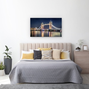 Tablou canvas - Noapte La Tower Bridge, Londra, Turn, Pod, Vechi, Arhitectura, 50 x 80 cm - Img 3