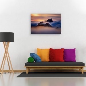 Tablou canvas - Norvegia, Lofoten, Munti, Mare de Nori, Nor, 80 x 120 cm - Img 2