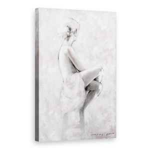Tablou canvas - Oameni, Femeie, Alb-Negru, Rapsodia, Pictura, 80 x 120 cm