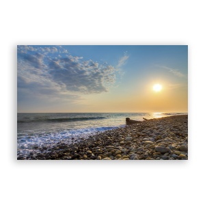 Tablou Canvas - Ocean, Soare, Pietre, 80 x 120 cm