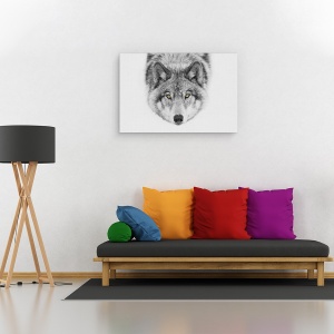 Tablou canvas - Ochii Galbeni - Timber Wolf, Lup, Blana, Pradator, Canada, 80 x 120 cm - Img 2
