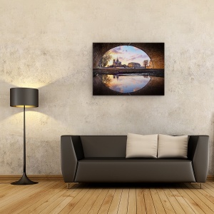 Tablou canvas - Ochiul, Paris, Notre, Dame, Apus De Soare, Reflectie, 60 x 80 cm - Img 2