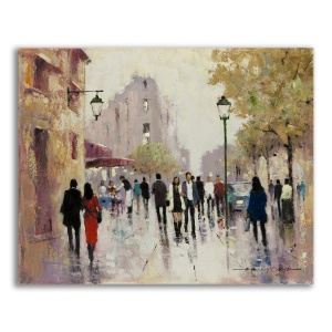 Tablou Canvas - Oras, Oameni, Cuplu, Iubire, Plimbare, Aglomeratie, 40 x 50 cm