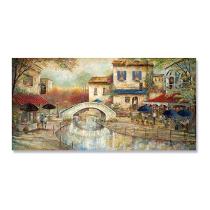 Tablou Canvas - Oras, Rau, Pod, 50 x 100 cm
