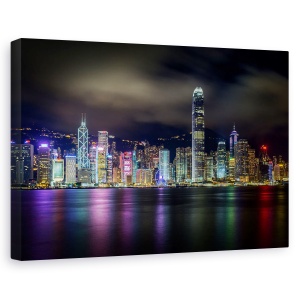 Tablou canvas - Orizontul Din Hong Kong, Cer, Peisaj, Arhitectura, Colorat, 80 x 120 cm