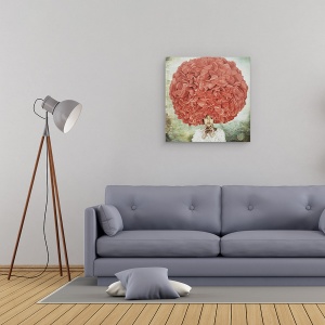 Tablou canvas - Par, sapca, Floare, Flori, Fata, Portret, 60 x 60 cm - Img 2