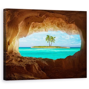 Tablou canvas - Paradis, Peisaj, Calatorie, Vacanta, Fereastra, Vedere, 60 x 75 cm