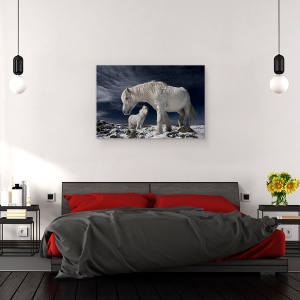 Tablou canvas - Parteneri, Natura, Prieteni, Zapada, Iarna, 40 x 60 cm - Img 3