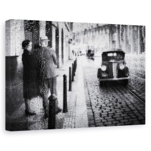 Tablou canvas - Pas Inapoi In Timp, Ploaie, Ploaie, Fereastra, Strada, Vintage, 60 x 90 cm