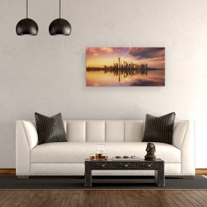 Tablou canvas - Pastel, New York, Pastel, Culori Pastelate, Cer, 50 x 100 cm - Img 2