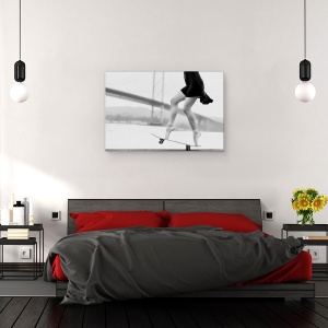 Tablou canvas - Patinatoarea, Balerina, En-Pointe, Skateboard, Urban, Balet, 60 x 90 cm - Img 3
