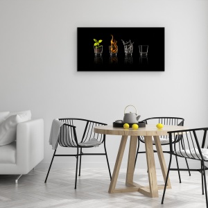 Tablou Canvas - Patru Elemente, Apa, Sol, Foc, Flacara, 50 x 100 cm - Img 4
