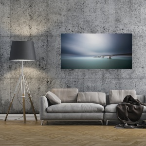 Tablou canvas peisaj ceata cu pod in natura dimineata