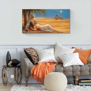 Tablou Canvas - Peisaj, Desert, Soare, Arabi, Camila, 50 x 100 cm - Img 2